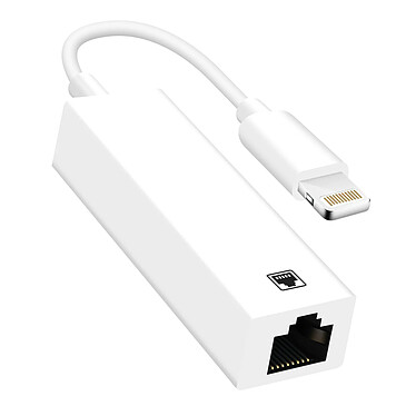 Avizar Adaptateur Ethernet RJ45 vers Lightning pour iPhone et iPad Débit 100 Mbps  Blanc