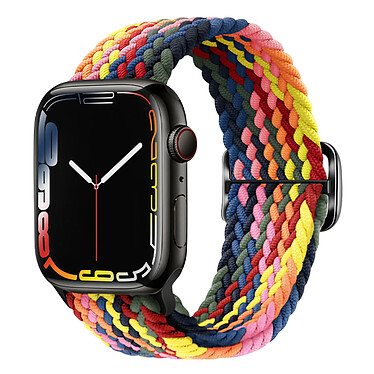 Avizar Bracelet pour Apple Watch 41mm et 40mm et 38 mm Nylon Tressé Ajustable par Boucle Métallique  multicolore