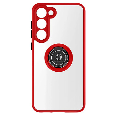 Avizar Coque pour Samsung Galaxy S23 Plus Bi-matière Bague Métallique Support Vidéo  Rouge