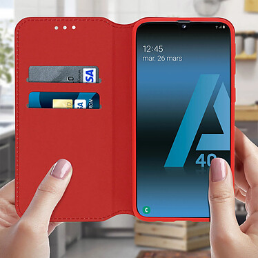 Acheter Avizar Housse Samsung Galaxy A40 Étui Folio Portefeuille Fonction Support rouge