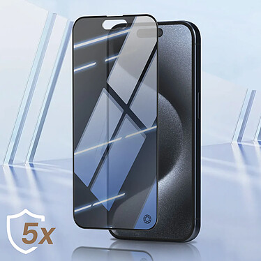 Avis Force Glass Protège Écran Anti espion pour iPhone 15 Pro Incassable Flexible Noir Transparent