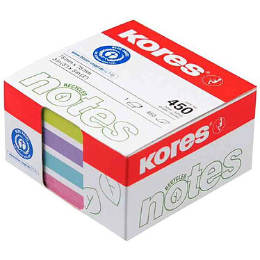 KORES Bloc-note adhésif Recycling 'Recycled Pastel Notes'