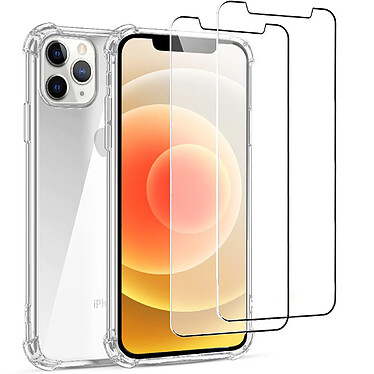 Acheter Evetane Coque iPhone 12/12 Pro Antichoc Silicone + 2 Vitres en verre trempé