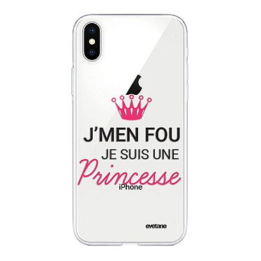 Evetane Coque iPhone X/Xs silicone transparente Motif Je suis une princesse ultra resistant