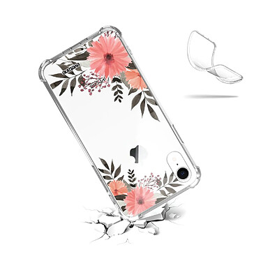 Acheter Evetane Coque iPhone Xr anti-choc souple angles renforcés transparente Motif Fleurs roses