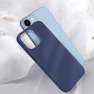 Acheter Avizar Coque pour Apple iPhone 14 Silicone Flexible Finition Mate Anti-traces  bleu nuit