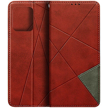 Avizar Étui pour Xiaomi Redmi 12 Portefeuille Motif prisme  Collection Geo rouge pas cher