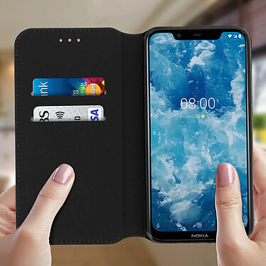 Avis Avizar Housse Nokia 8.1 Étui folio Porte-cartes Fonction Support - Noir