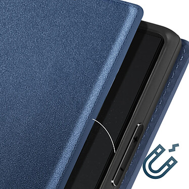 Acheter Avizar Étui pour Galaxy S24 Ultra Porte-carte Support Vidéo Clapet Magnétique Bleu Nuit