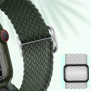 Avis Avizar Bracelet pour Apple Watch 41mm et 40mm et 38 mm Nylon Tressé Ajustable par Boucle Métallique  vert kaki