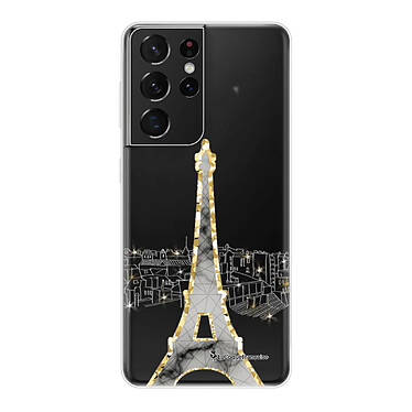 LaCoqueFrançaise Coque Samsung Galaxy S21 Ultra 5G silicone transparente Motif Illumination de paris ultra resistant