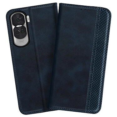 Acheter Avizar Étui pour Honor 90 Lite Portefeuille Motif Croisillon CrossWeave Wallet bleu