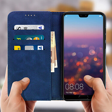 Acheter Avizar Housse Huawei P20 Pro Etui Folio Rangement carte Fonction support Bleu nuit