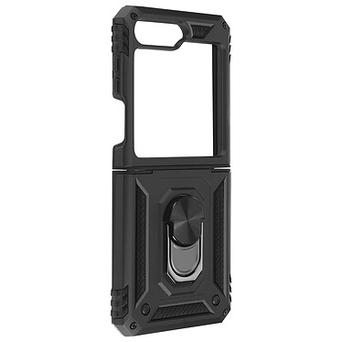 Avizar Coque pour Samsung Galaxy Z Flip 5 Antichoc Hybride Bague Support Magnétique  Noir