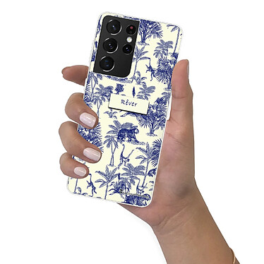 LaCoqueFrançaise Coque Samsung Galaxy S21 Ultra 5G silicone transparente Motif Botanic Rêve ultra resistant pas cher