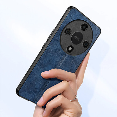 Avis Avizar Coque pour Honor Magic 6 Lite 5G Bi-matière Aspect Cuir Cowhide Cover Bleu Nuit