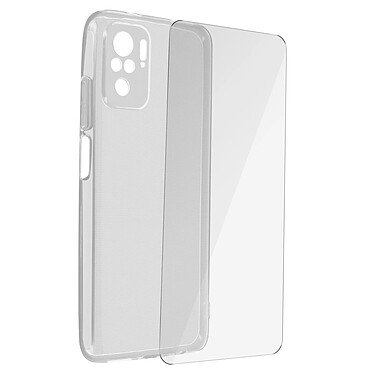 Avizar Coque Redmi Note 10s/Note 10 Souple Film Verre Trempé 9H Transparent