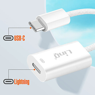 Avis LinQ Adaptateur USB C vers Lightning Charge Rapide Power 60W Delivery Blanc