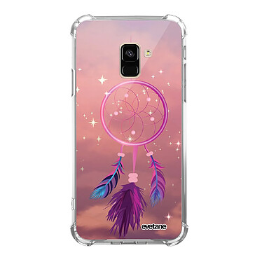 Evetane Coque Samsung Galaxy A8 2018 anti-choc souple angles renforcés transparente Motif Attrape rêve rose