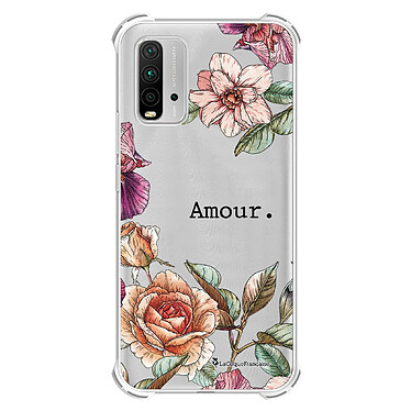 LaCoqueFrançaise Coque Xiaomi Redmi 9T Silicone antichocs Solides coins renforcés  transparente Motif Amour en fleurs