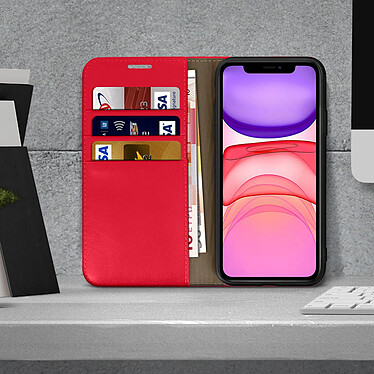 Avis Avizar Etui folio Rouge Cuir véritable pour Apple iPhone 11