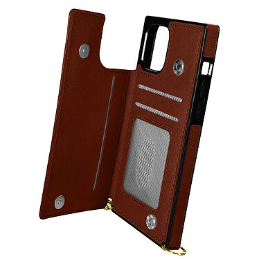 Avizar Coque Cordon pour iPhone 11 avec Porte-cartes Support Vidéo Lanière Marron