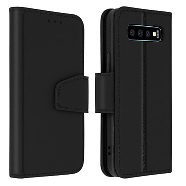 Avizar Housse Samsung Galaxy S10 Plus Cuir Porte-carte Fonction Support Premium noir