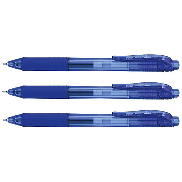 PENTEL Stylo Roller à encre gel Liquid EnerGel-X BLN105 Bleu x 3