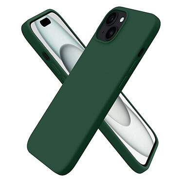 Avis Evetane Coque iPhone 15 Vert Foret Silicone Liquide + 2 Protections écran et 2 protections Objectif Caméra