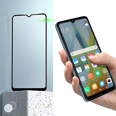 Avizar Verre Trempé pour Xiaomi Redmi A1 et A2 Ultra-résistant Dureté 9H Anti-traces  Contour Noir pas cher