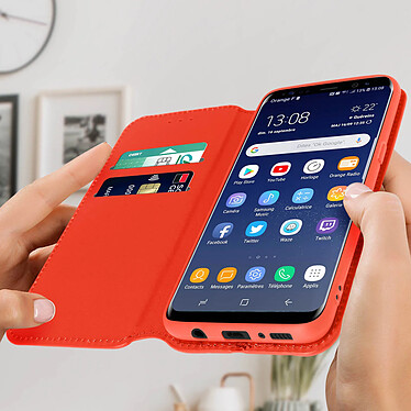 Avis Avizar Housse pour Samsung Galaxy S8 Clapet Portefeuille Fonction Support Vidéo  rouge