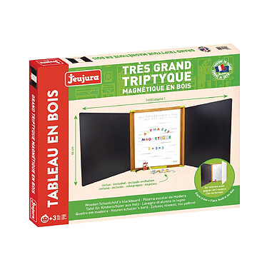 JEUJURA Grand Tableau Triptyque en Bois - Magnetique 153x66cm Ouvert