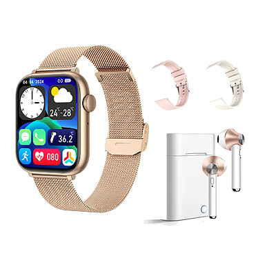 Eko Pack Flash Montre Connectée IP67 Modèle Inspiria et Écouteurs TWS Modèle Jeez Rose