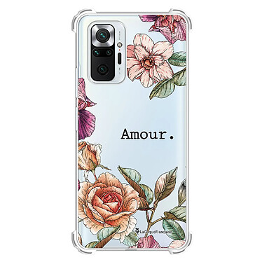 LaCoqueFrançaise Coque Xiaomi Redmi Note 10 Pro Silicone antichocs Solides coins renforcés  transparente Motif Amour en fleurs