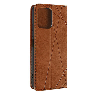 Avizar Étui pour Xiaomi Redmi 12 Portefeuille Motif prisme  Collection Geo marron