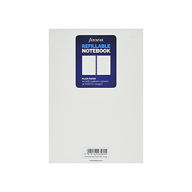 FILOFAX Recharge pour carnet de notes rechargeable format A5, unie, Blanc