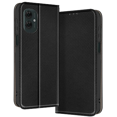 Avizar Étui pour Motorola Moto G55 Clapet Porte-carte et Support Vidéo Noir