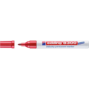 EDDING Marqueur Permanent Spécial Industrie 8300 Rouge Pointe Ronde 1,5-3 mm