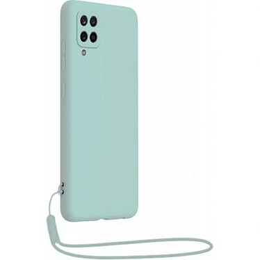 BigBen Connected Coque pour Samsung Galaxy A12 en Silicone avec dragonne assortie Bleu clair