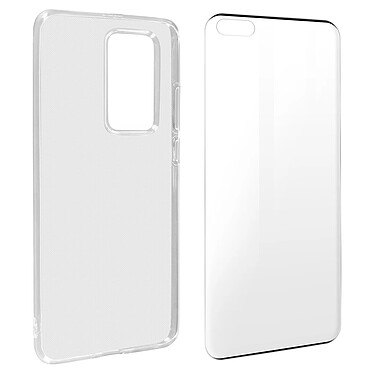 Avizar Coque Huawei P40 Pro Souple et Film Verre Trempé 9H noir