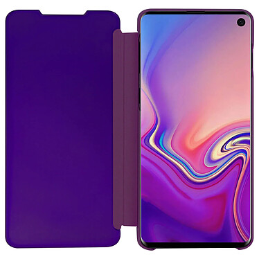 Avizar Housse Samsung Galaxy S10 Étui Miroir Clapet translucide Stand Vidéo violet pas cher