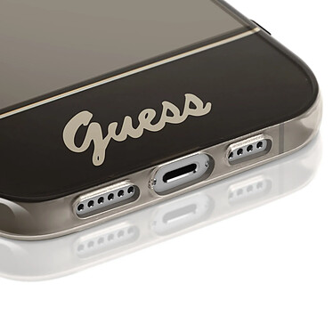 Acheter Guess Coque pour iPhone 14 Pro Design Translucide avec Bijou Perles Noir Transparent