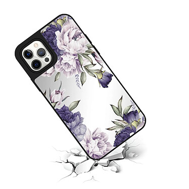 Avis LaCoqueFrançaise Coque iPhone 12/12 Pro miroir Pivoines Violettes Design