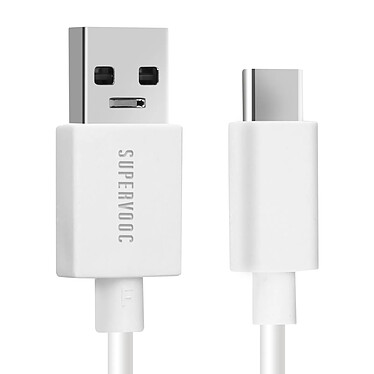 Oppo Câble USB vers USB-C SuperVOOC 65W, officiel  - Blanc 1m