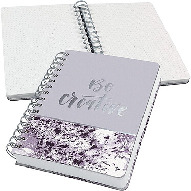 SIGEL Carnet Notes à Spirale Premium Jolie 16,8x21,5 cm Pointillé Rigide Marbré Violet