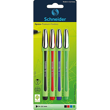 SCHNEIDER Fineliner Xpress 08 assorti Blister 4 pièces