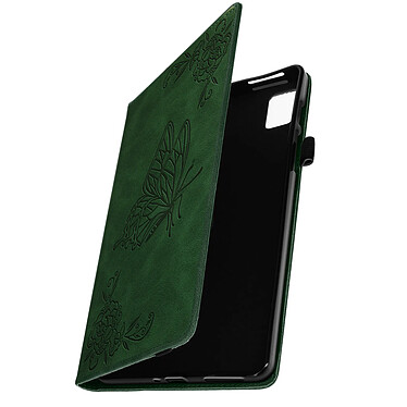 Avizar Étui pour Realme Pad Mini Motif Papillon Fleurs Rangement cartes Support vidéo  Vert