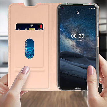 Acheter Avizar Housse Nokia 8.3 5G Porte-carte Fonction Support Finition Satinée Rose