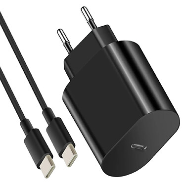 Mayaxess Chargeur Rapide pour iPhone 15 et iPhone 16 20W avec Câble USB-C Noir