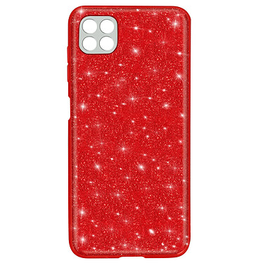 Avizar Coque Samsung Galaxy A22 Paillette Amovible Silicone Semi-rigide rouge